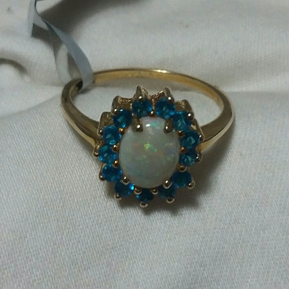Opal and Neon Apatite Ring - Picture 5 of 6